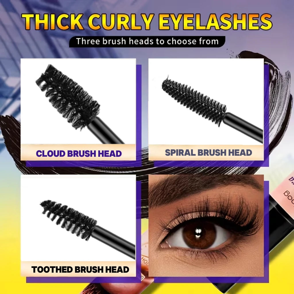 3 Pack Volumizing Mascara Set With Three Brush Heads Waterproof