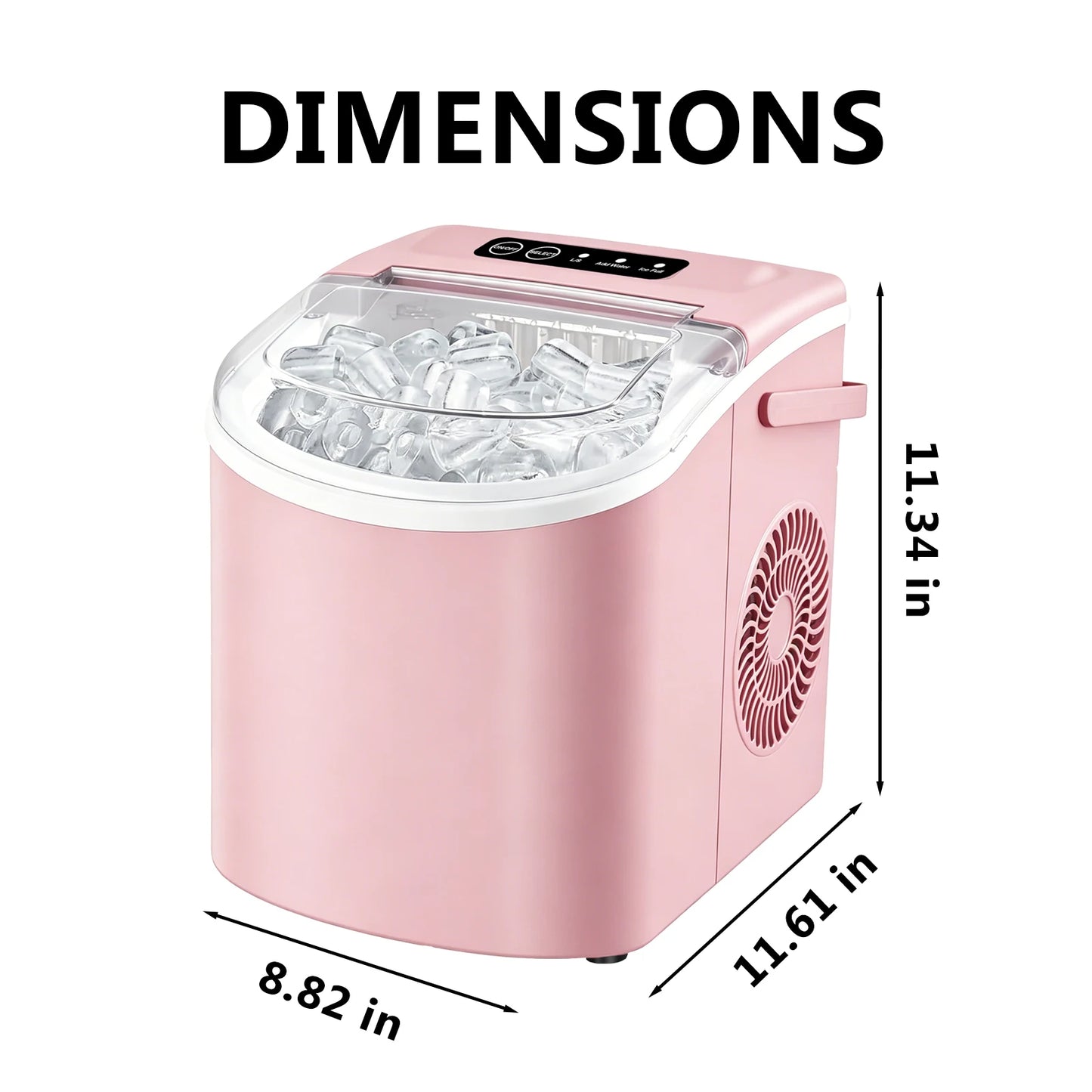 Portable Countertop Ice Maker With Handle Produces 29 Pounds Daily