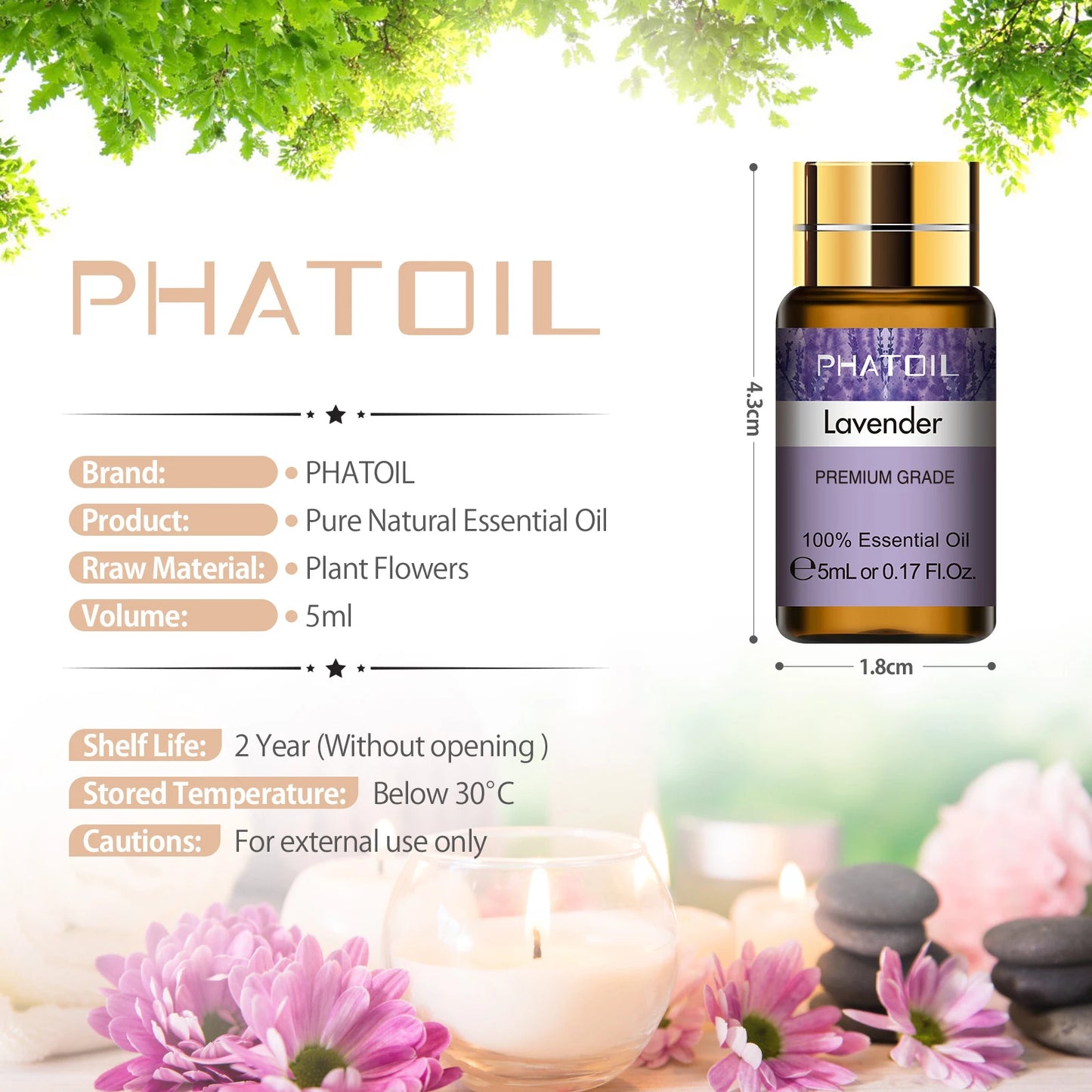 PHATOIL 15-Piece Essential Oils Set Natural Plant Aroma Oils