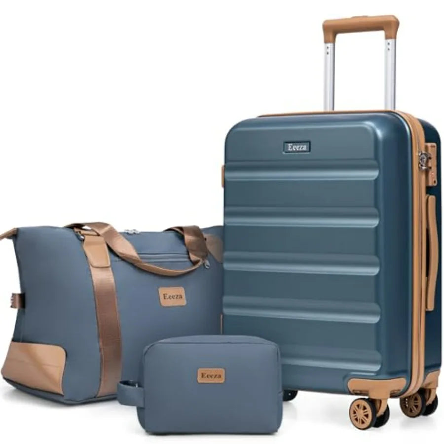 3-Piece ABS Luggage Set With Spinner Wheels And TSA Lock