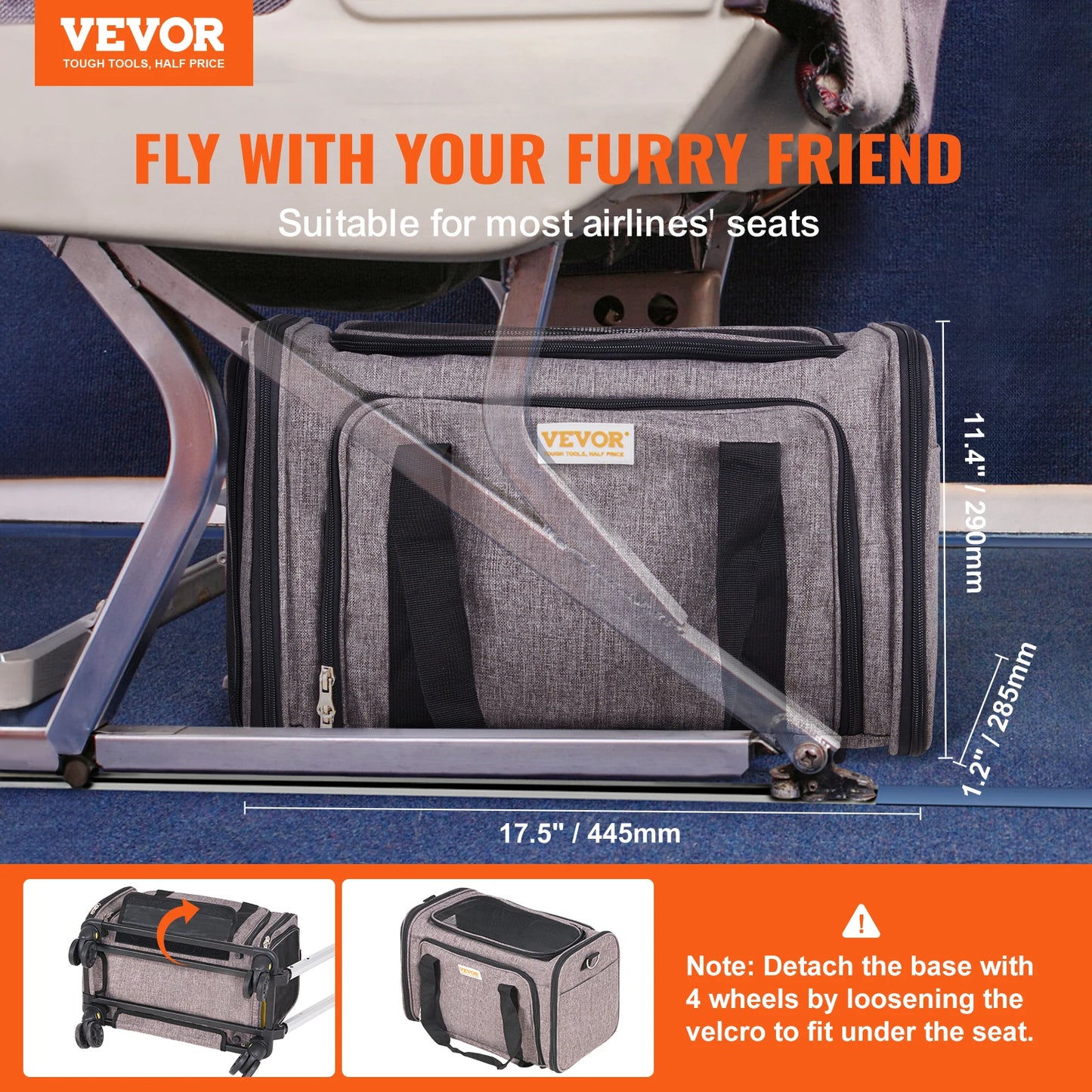 Travel Cat And Small Dog Carrier Backpack With Telescopic Handle