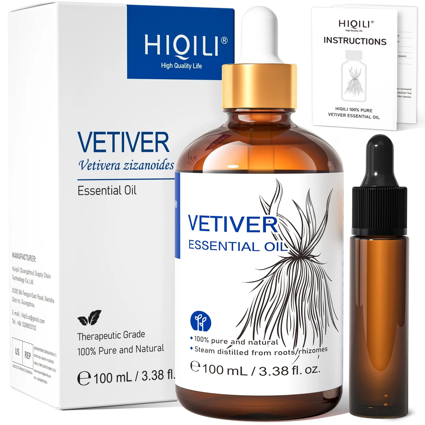 HIQILI Essential Oils Frankincense Lemon Rosemary Lavender Tea Tree Ylang
