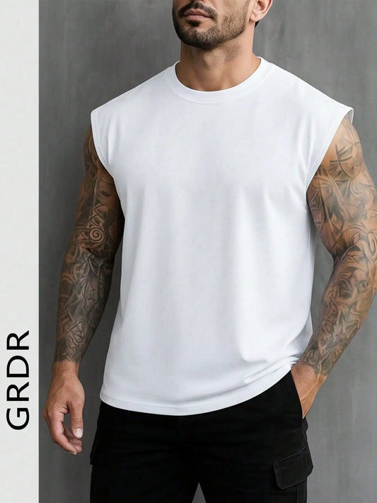 Men's Sleeveless Tank Top O Neck Casual Loose Fit Vest