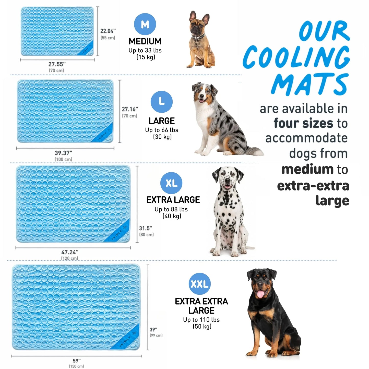 Portable Dog Washable Cooling Mat With Carry Bag Indoor Outdoor