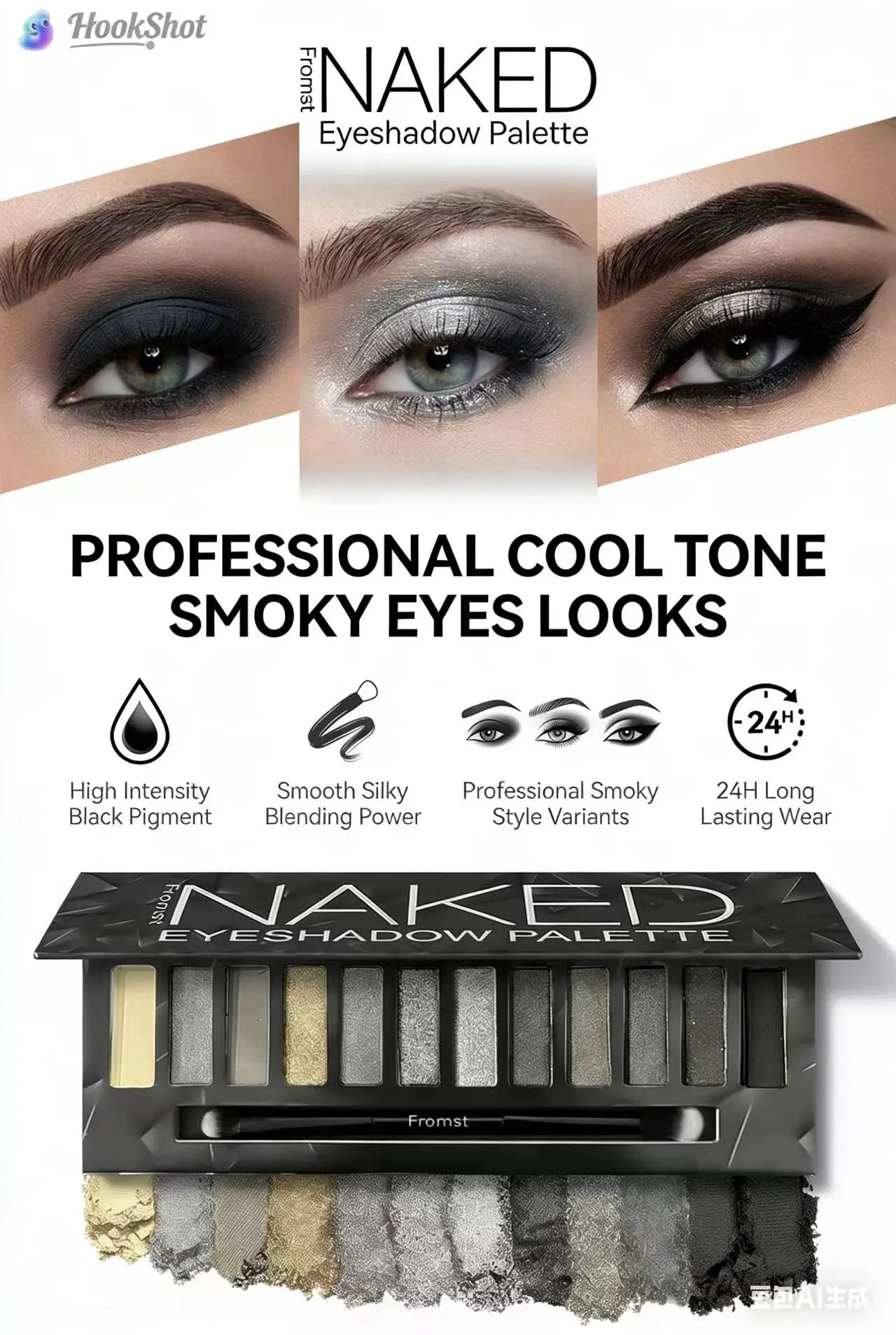 Fromst 12 Color Smoky And Warm Eyeshadow Palette Bundle