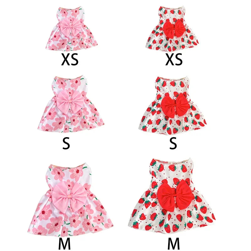Puppy Skirt Dress For Small Dogs Princess Lace Bow Costume