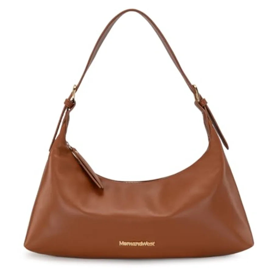 Genuine Leather Shoulder Purses for Women Crescent Hobo Bag