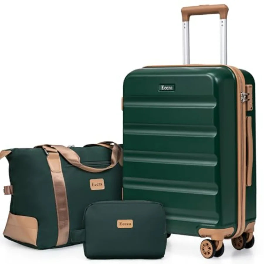 3-Piece ABS Luggage Set With Spinner Wheels And TSA Lock