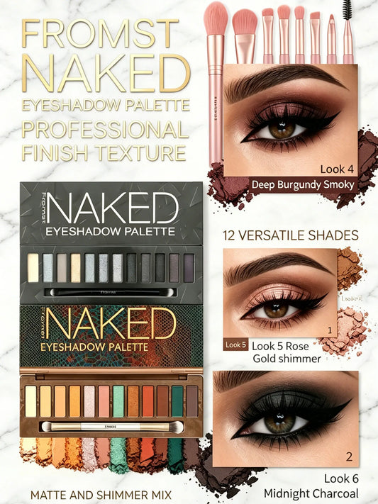 Fromst 12 Color Smoky And Warm Eyeshadow Palette Bundle