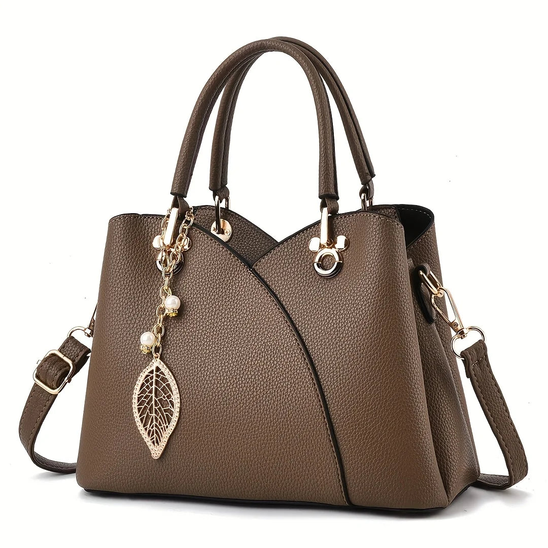 Lychee Pattern PU Leather Handbag For Daily Use And Outings
