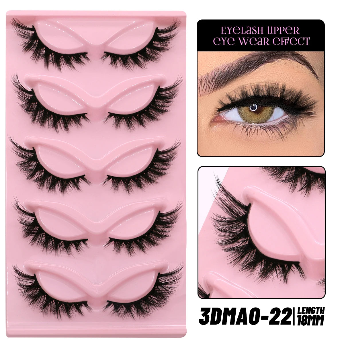 Russian Strip Lashes 3D Mink Natural Dramatic Style Full Set