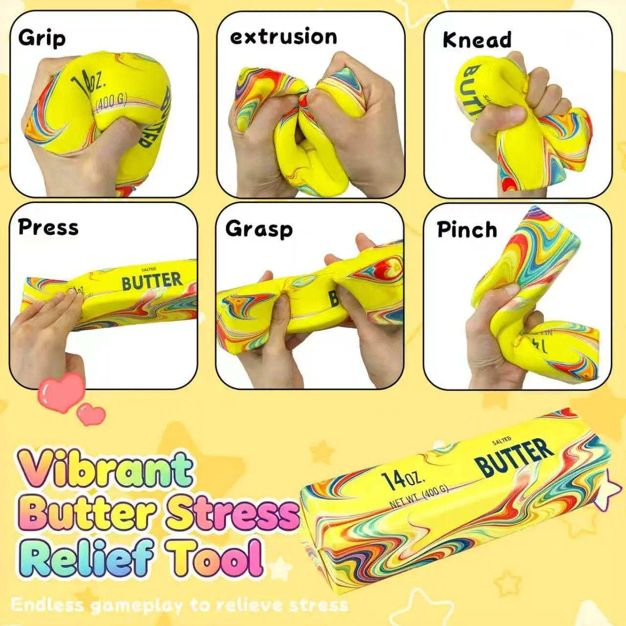 Giant Butter Squishy Toy Jumbo Slow Rising Squeeze Desk