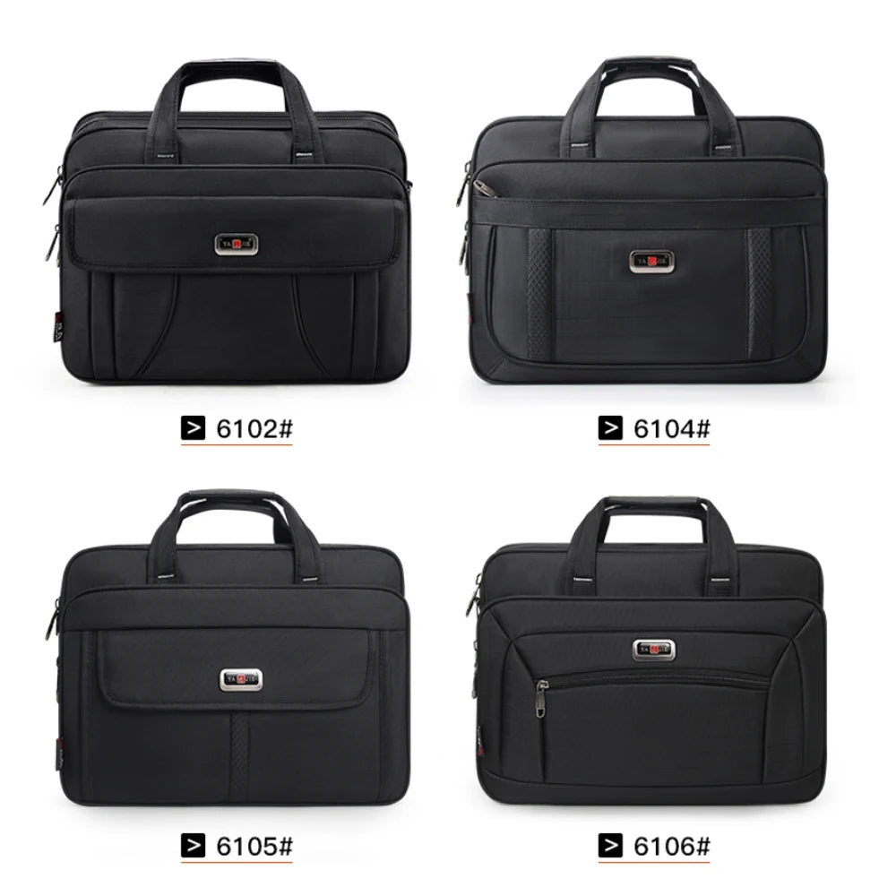 Canvas Waterproof Laptop Briefcase Large Capacity Business Bag