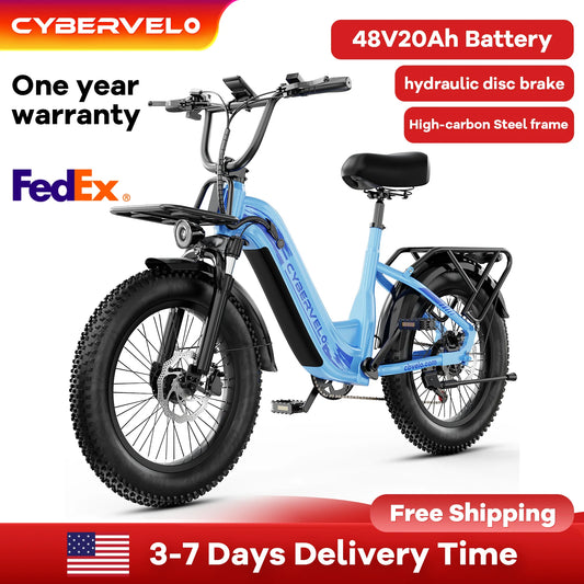 CYBERVELO 1000W Fat Tire Electric Bike EK8 With Removable Battery