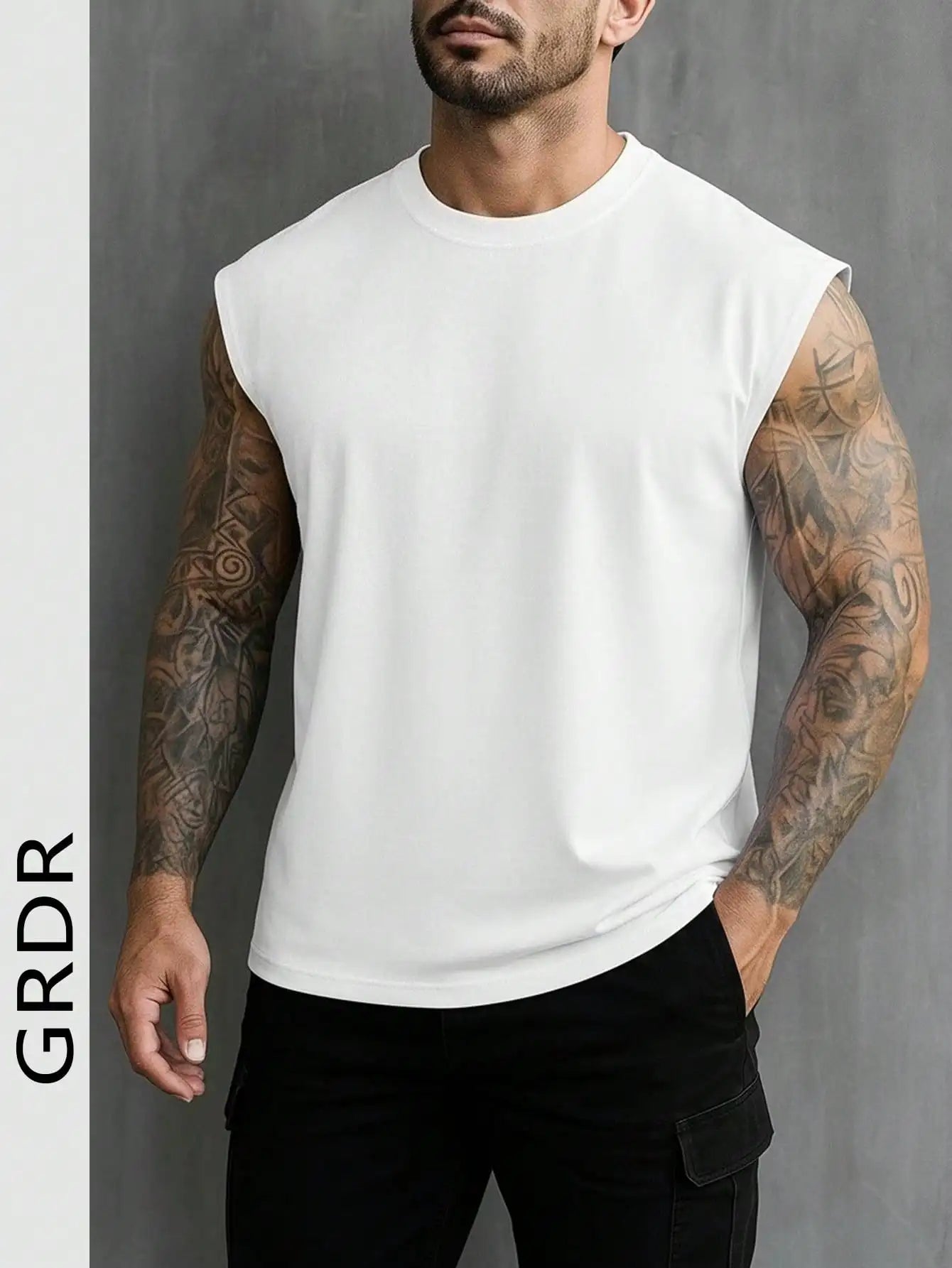 Men's Sleeveless Tank Top O Neck Casual Loose Fit Vest
