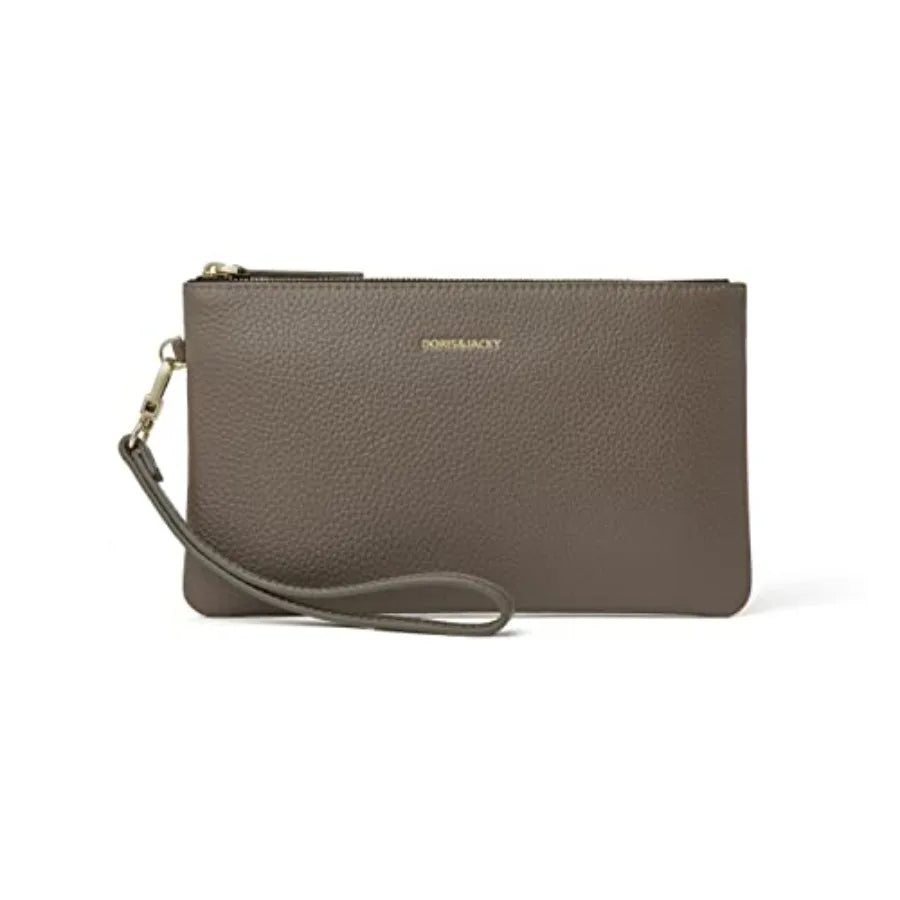 Doris and Jacky Leather Wristlet Clutch With RFID Blocking