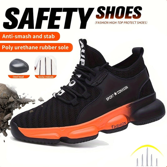 Men's Anti-Smash Puncture Resistant Breathable Safety Shoes For Work Protection