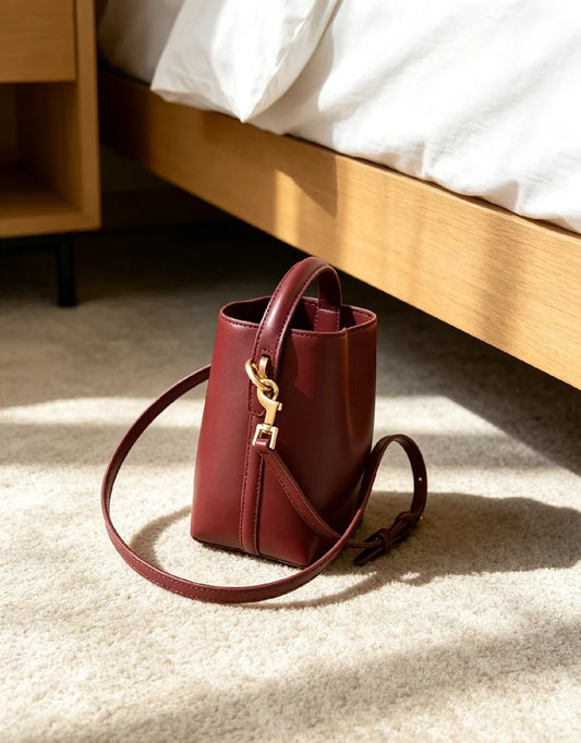 Womens Genuine Leather Multi Compartment Crossbody Shoulder Bag