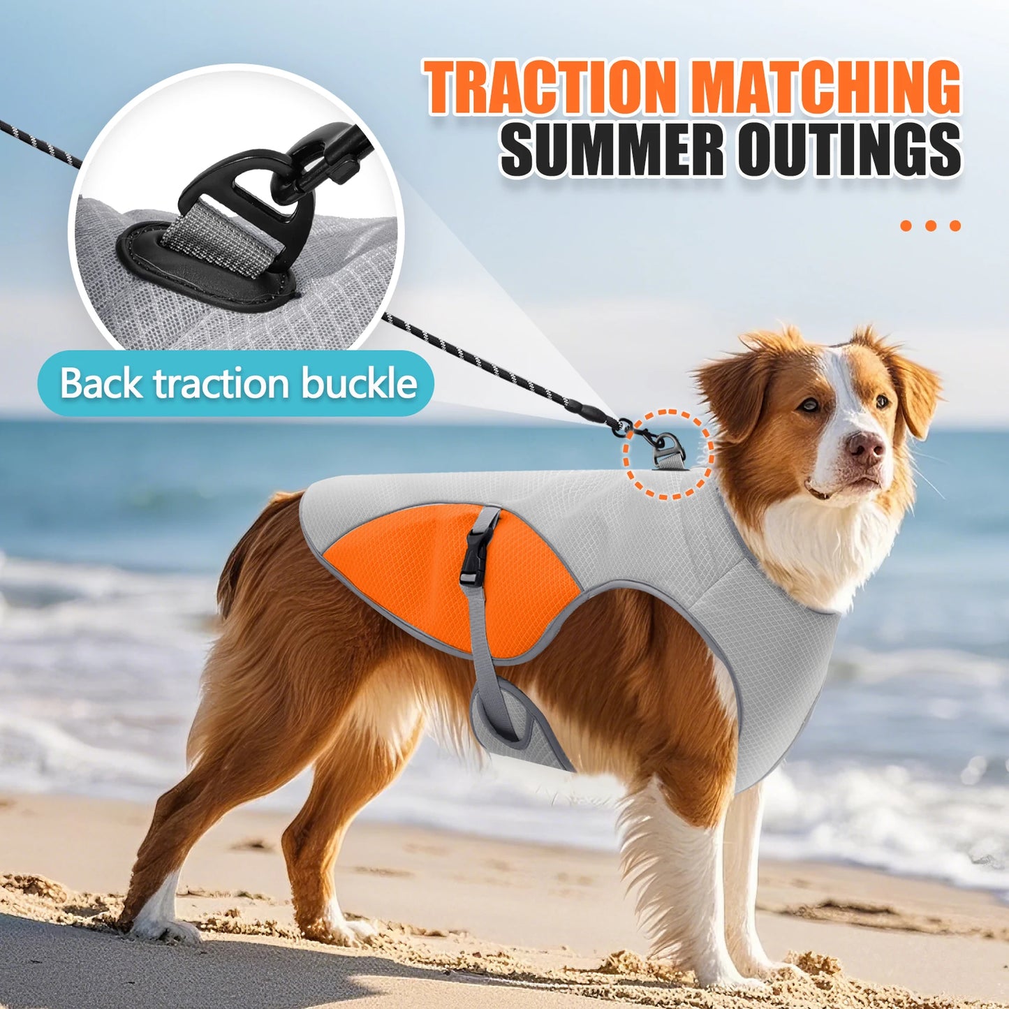 Dog Cooling Vest Harness With Portable Water Bottle