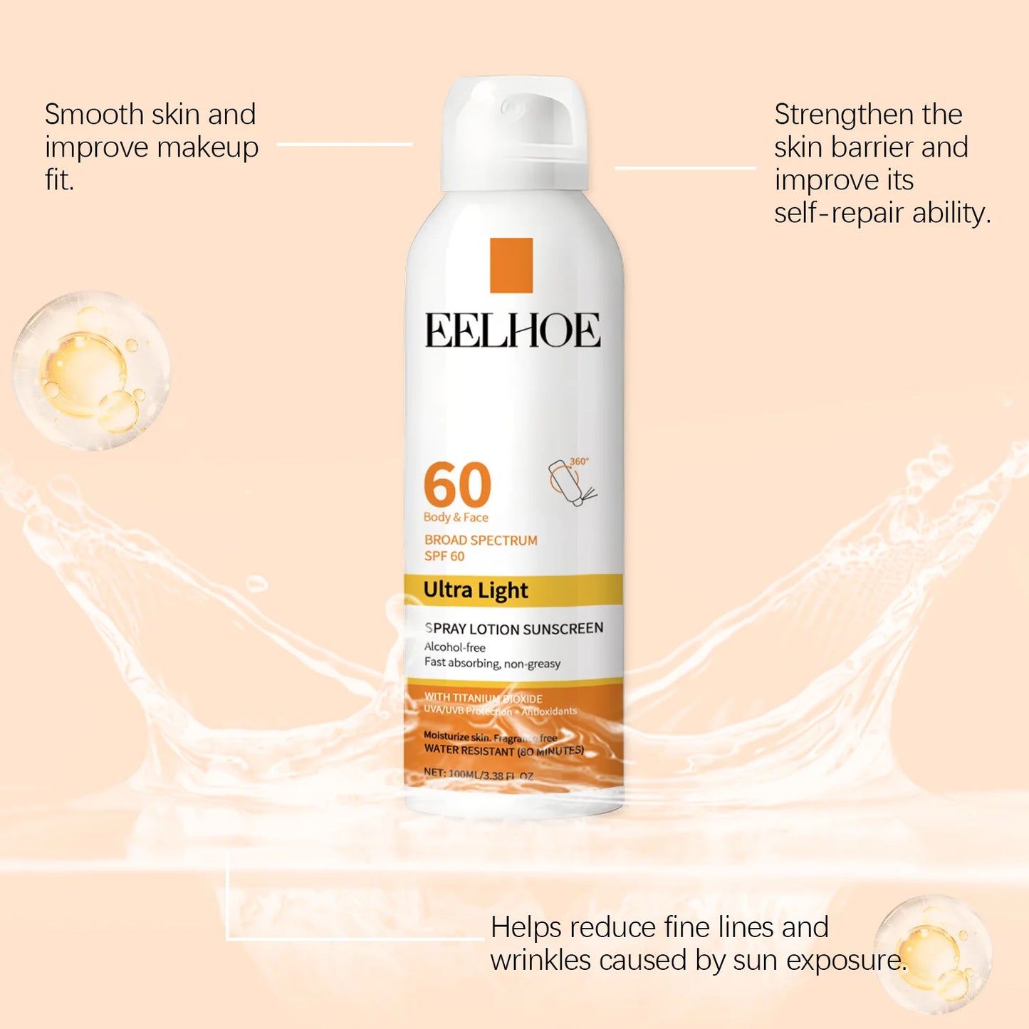 Eelhoe Vitamin E Sunscreen Spray Long Lasting Moisturizing Shield