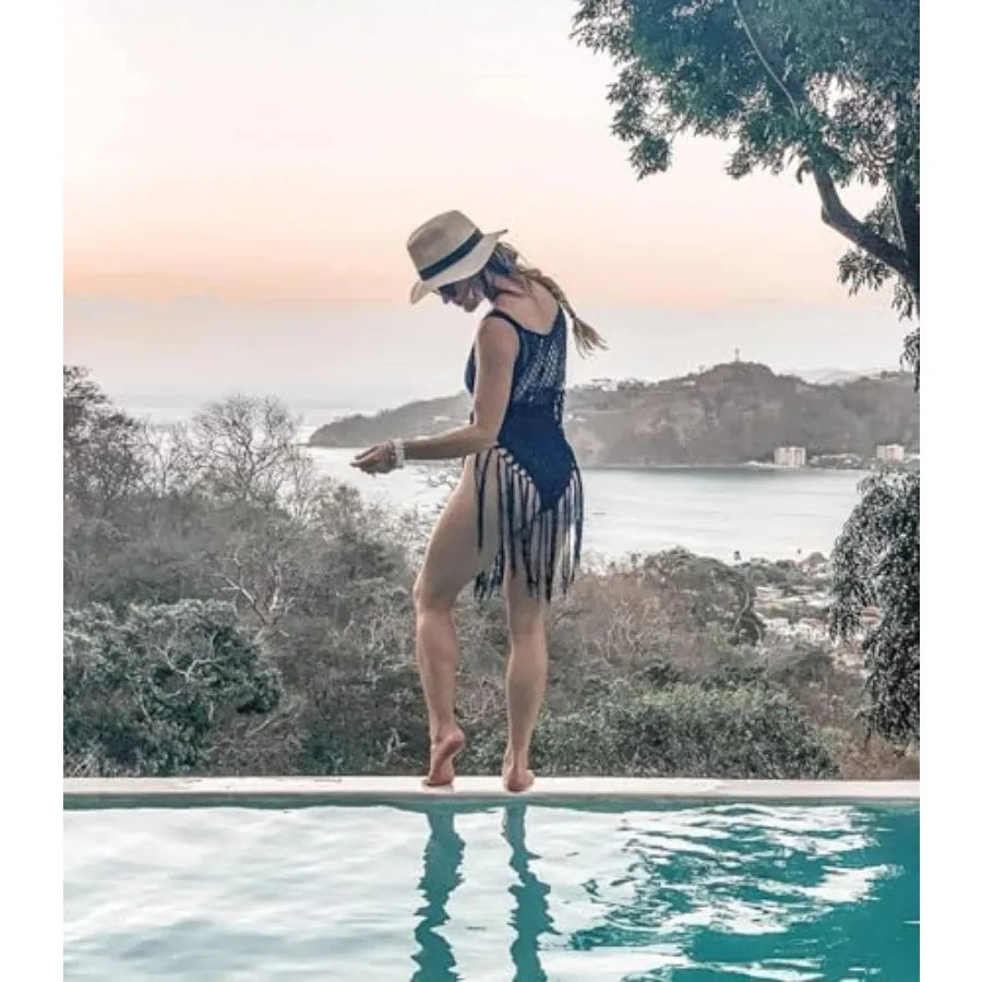 Beach Crochet Bikini Cover Up Tassel Dress For Women