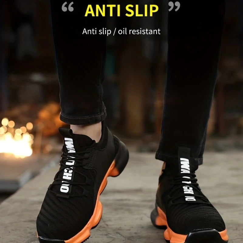 Men's Anti-Smash Puncture Resistant Breathable Safety Shoes For Work Protection