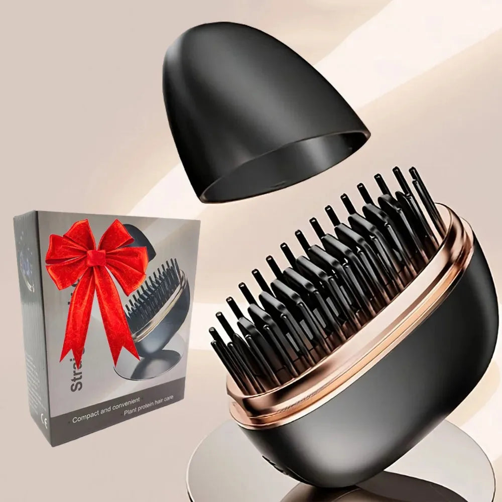 Zimir Mini Rechargeable Hair Straightener Brush With Temperature Control