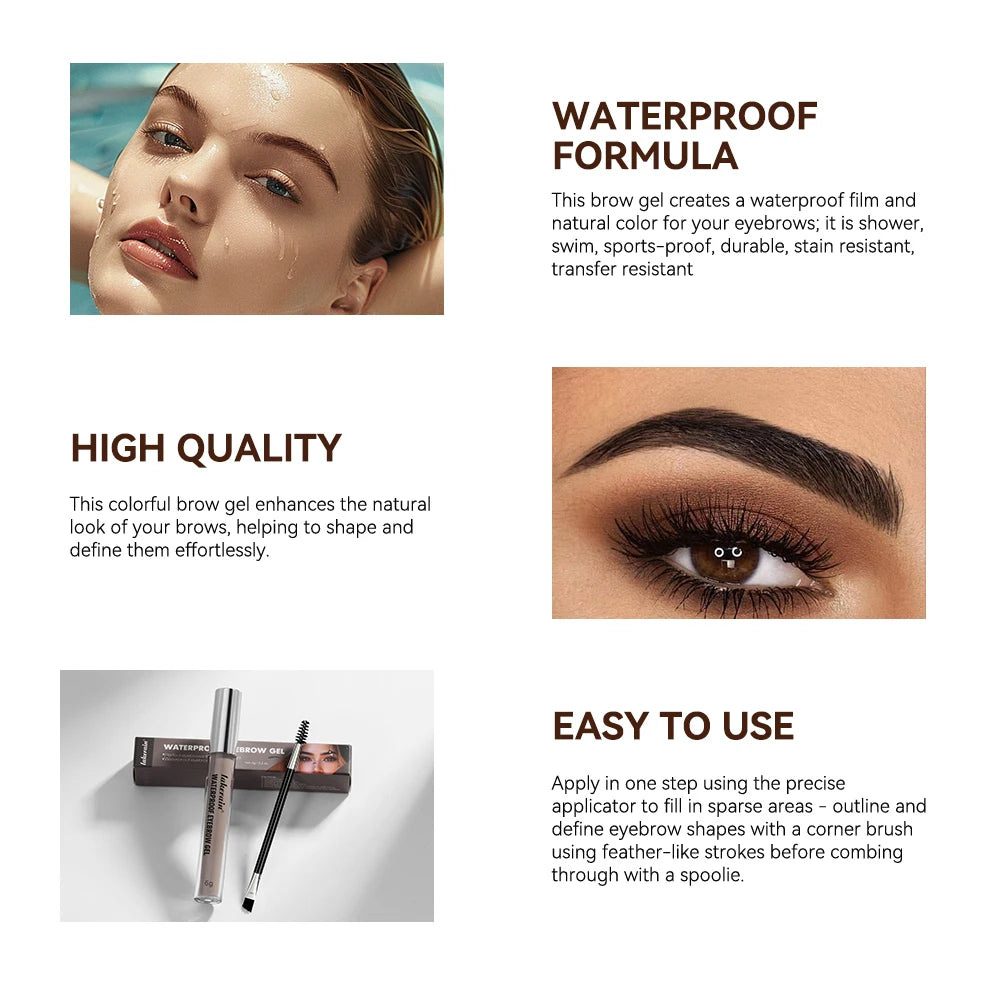 Lakerain Waterproof Eyebrow Gel Highly Pigmented Long Lasting