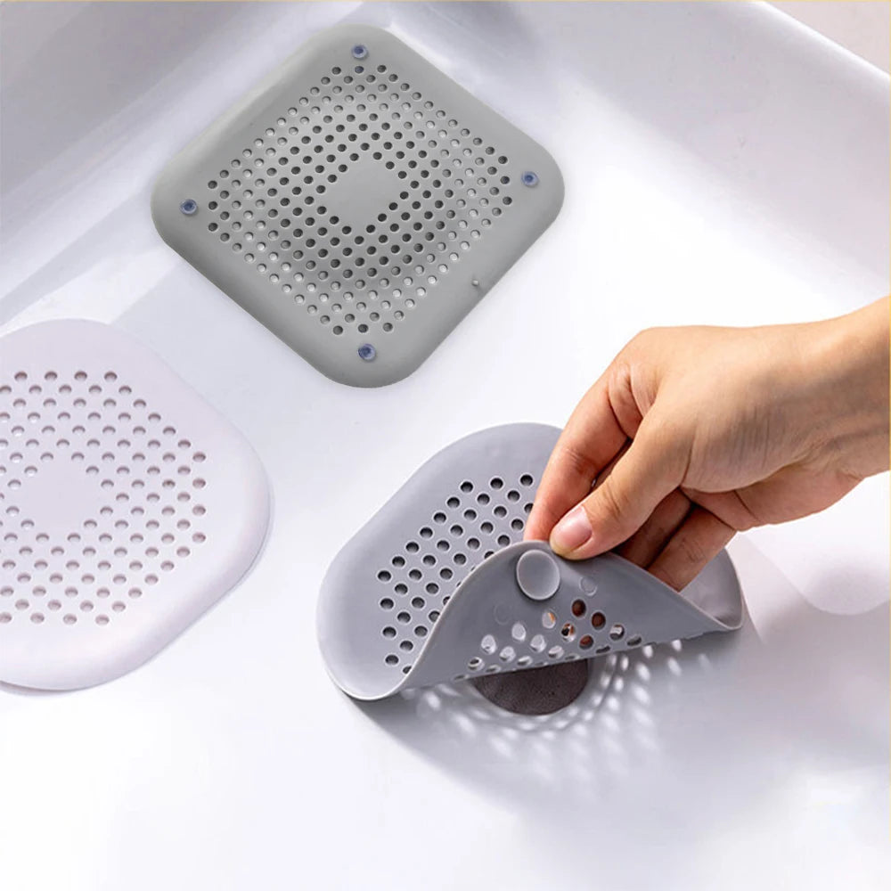 Silicone Suction Cup Sink Strainer And Shower Hair Catcher Screen