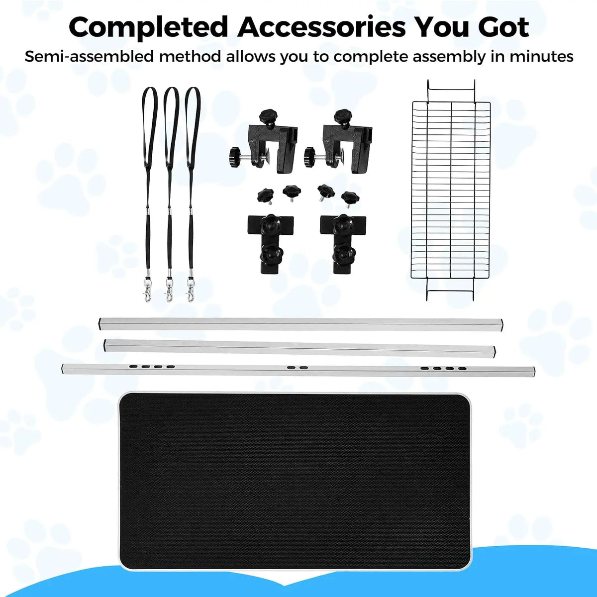 Garvee Foldable Professional Dog Grooming Table With Safety Nooses