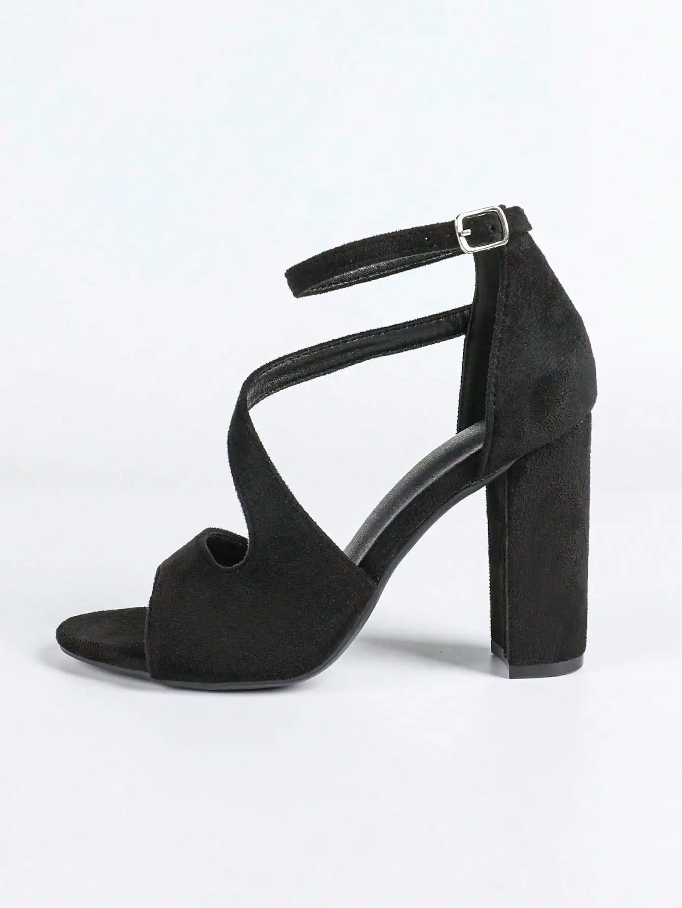 Women Fashionable Roman High Heel Sandals Chunky Clear Strap