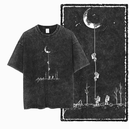 Astronaut Space Theme Printed Cotton Graphic Unisex T Shirt