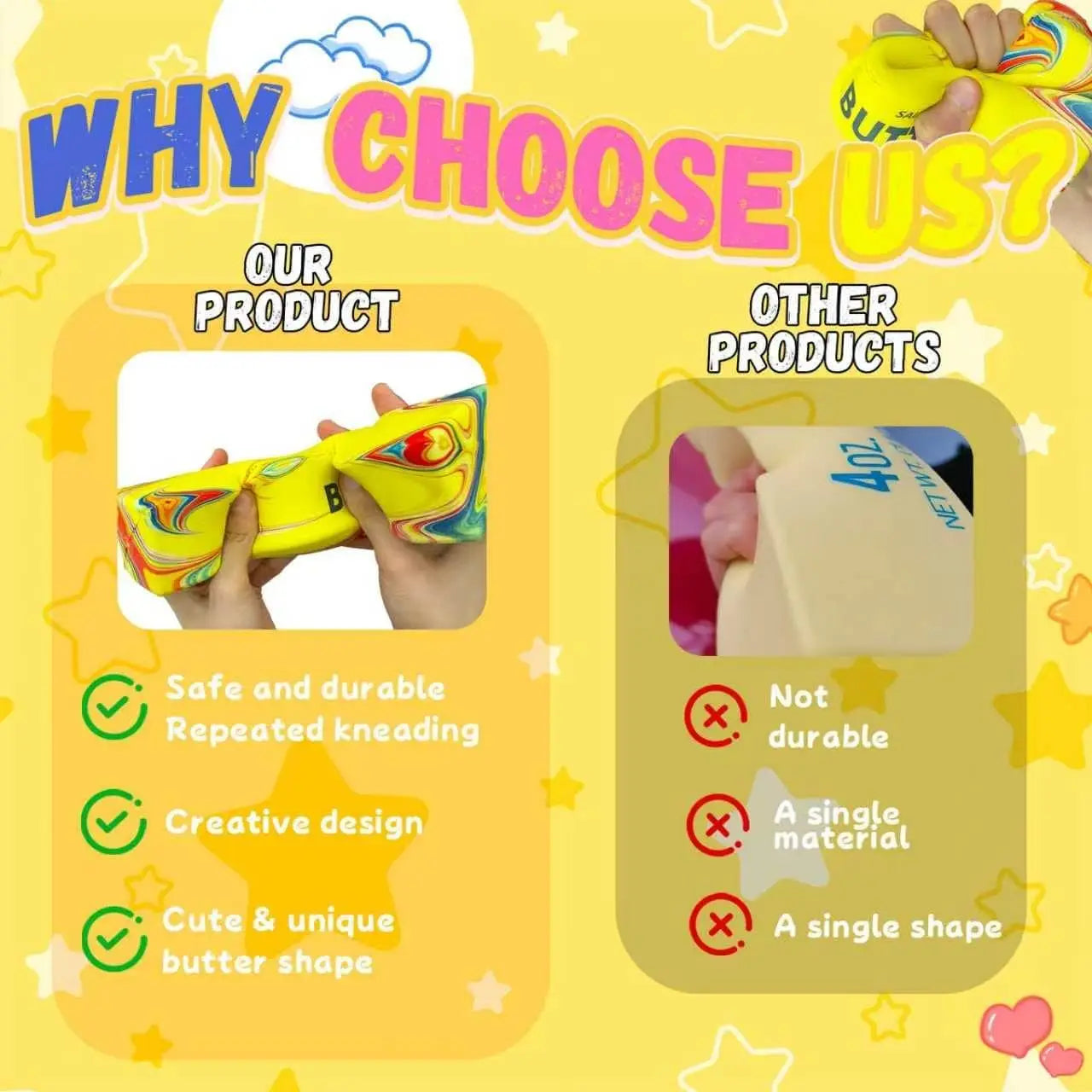 Giant Butter Squishy Toy Jumbo Slow Rising Squeeze Desk