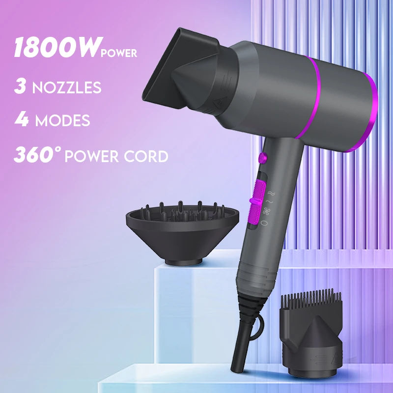 HAOYUNMA VoluVibe Ionic Hair Dryer With Concentrator Nozzles