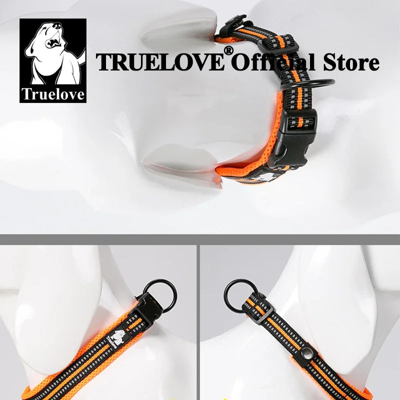 TrueLove Nylon Dog Collar Reflective Padded Adjustable Training