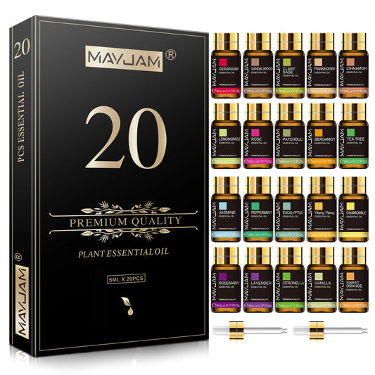 MAYJAM 20 Bottles Essential Oil Gift Set For Diffusers