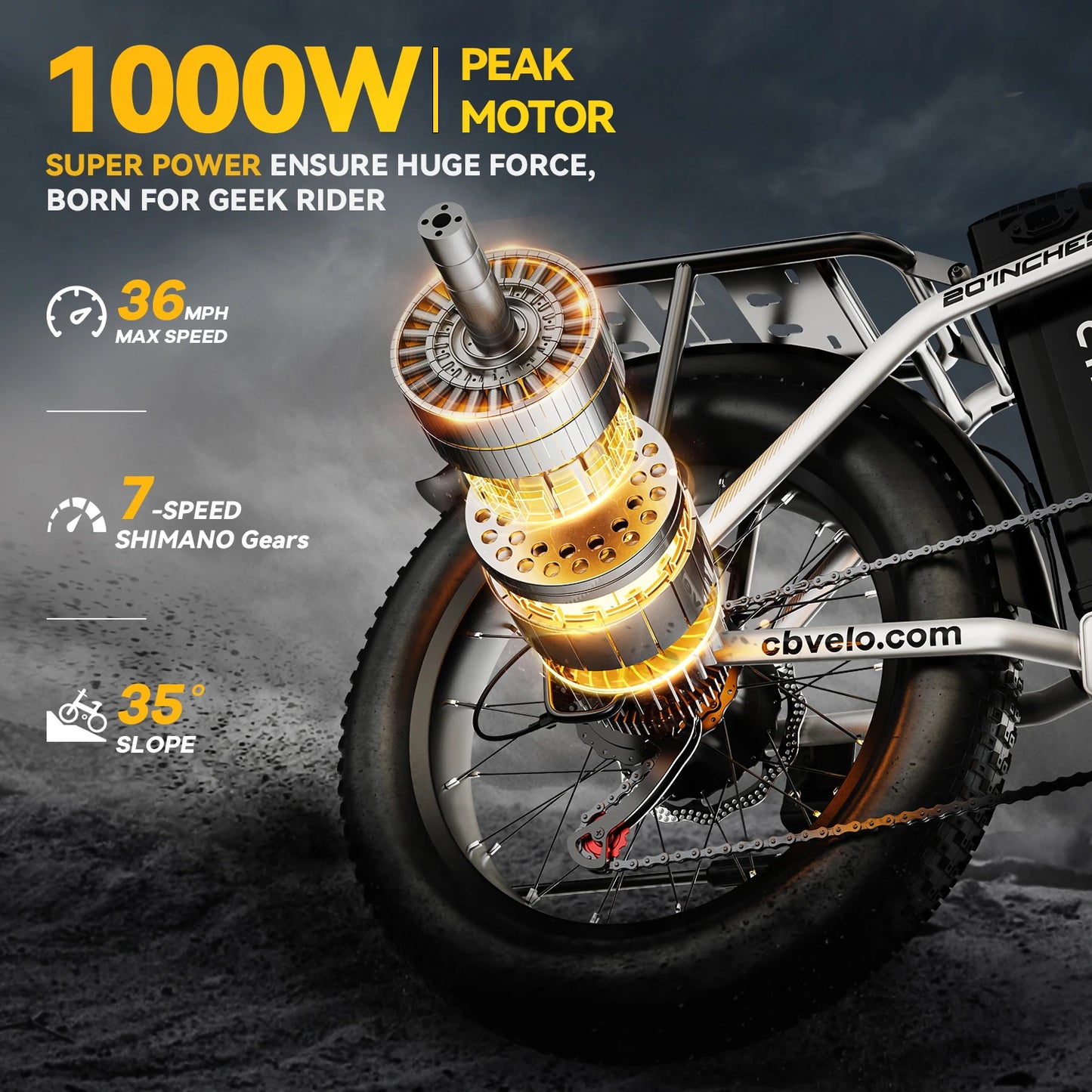 LIONLAND EK4 Folding Electric Bike 960Wh 30 MPH 80-Mile Range