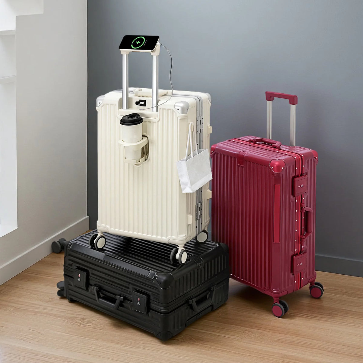 BunnyFly PC Spinner Carry On Suitcase With TSA Lock