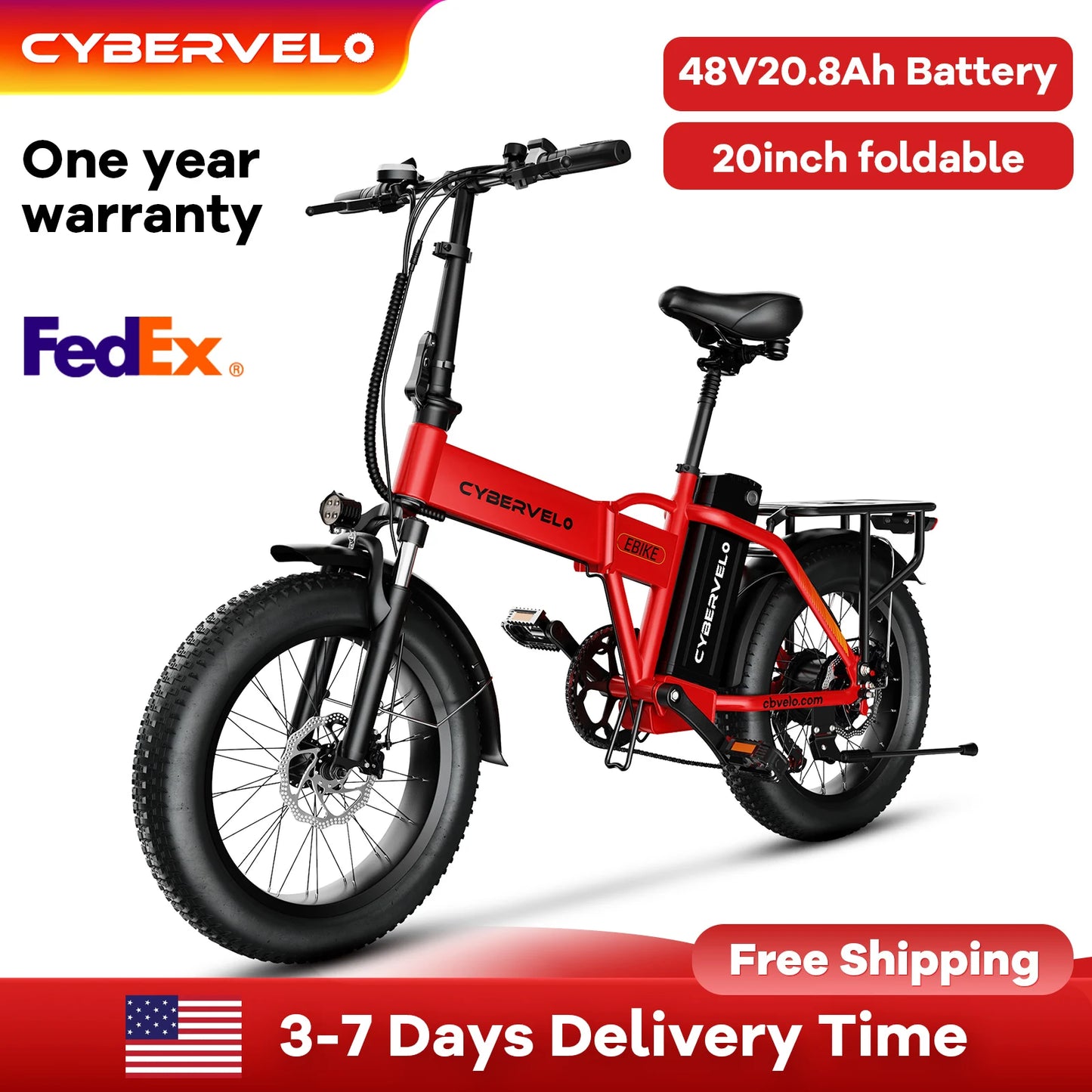 LIONLAND EK4 Folding Electric Bike 960Wh 30 MPH 80-Mile Range