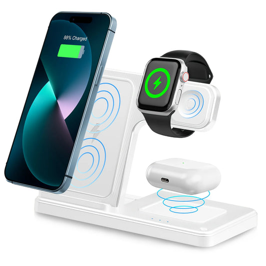 3-In-1 Magnetic Wireless Charger Stand 15W For iPhone Apple Watch AirPods