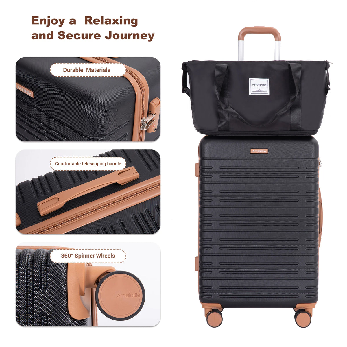 TRIPCOMP Hardcase Luggage Set With Spinner Wheels And TSA Lock