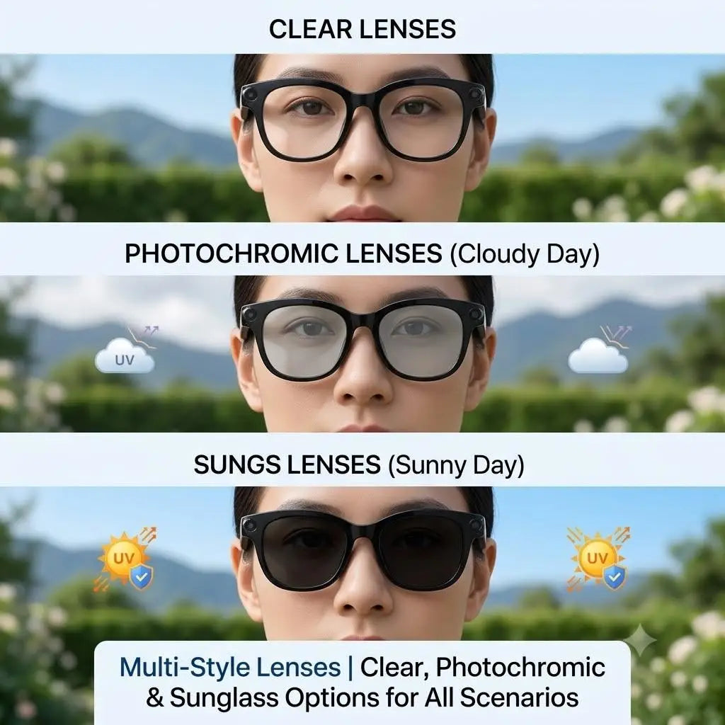 SENBONO AI Smart Glasses With 2MP 5MP 8MP Cameras 4K