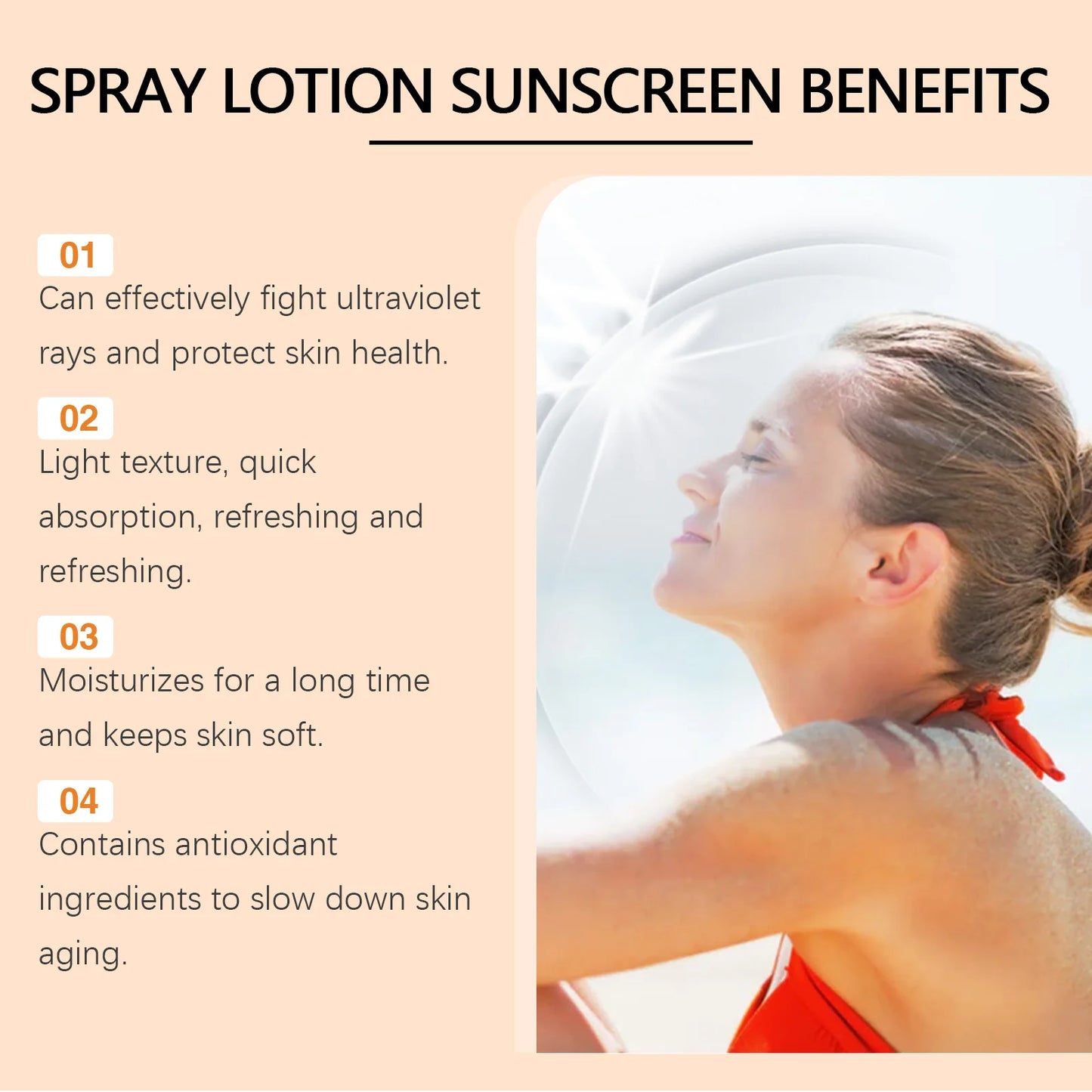 Eelhoe Vitamin E Sunscreen Spray Long Lasting Moisturizing Shield