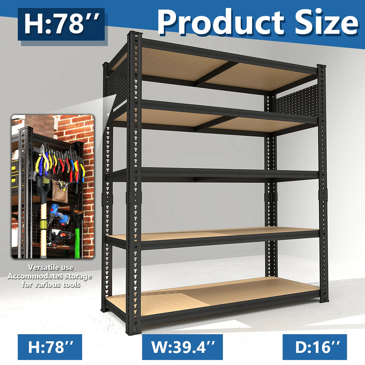 Sarenzoong Heavy Duty Adjustable Metal Storage Shelving Rack