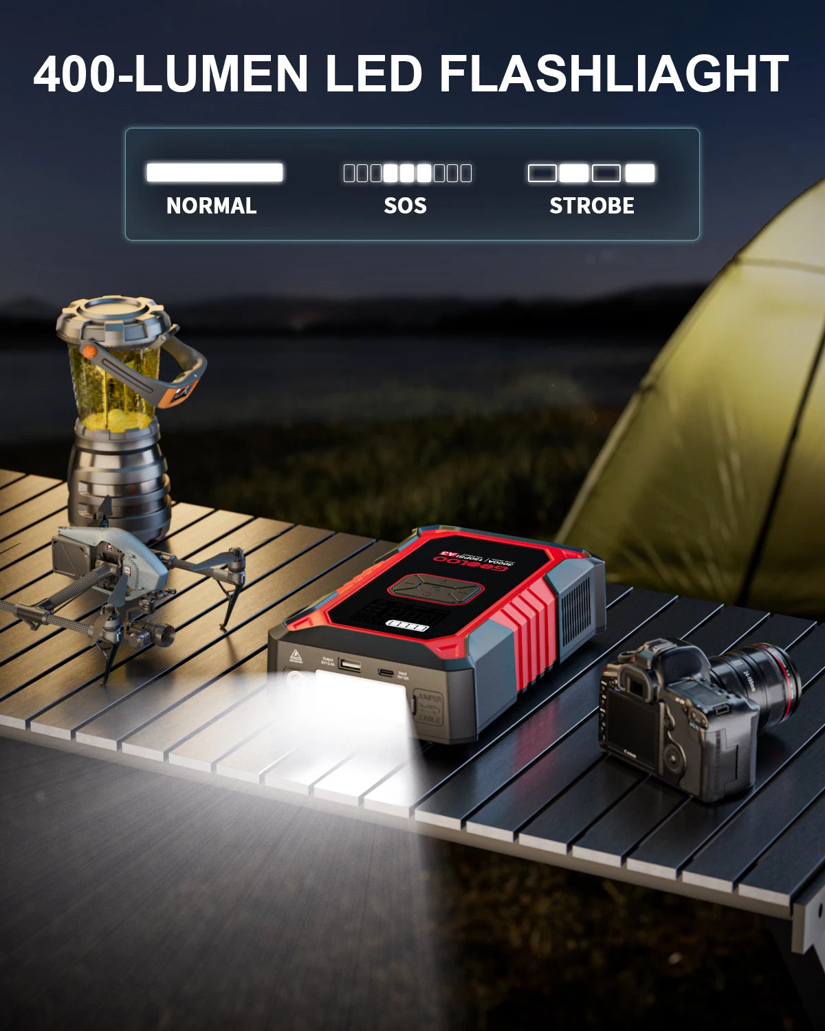 GOOLOO A3 Jump Starter With Air Compressor 3000A Portable