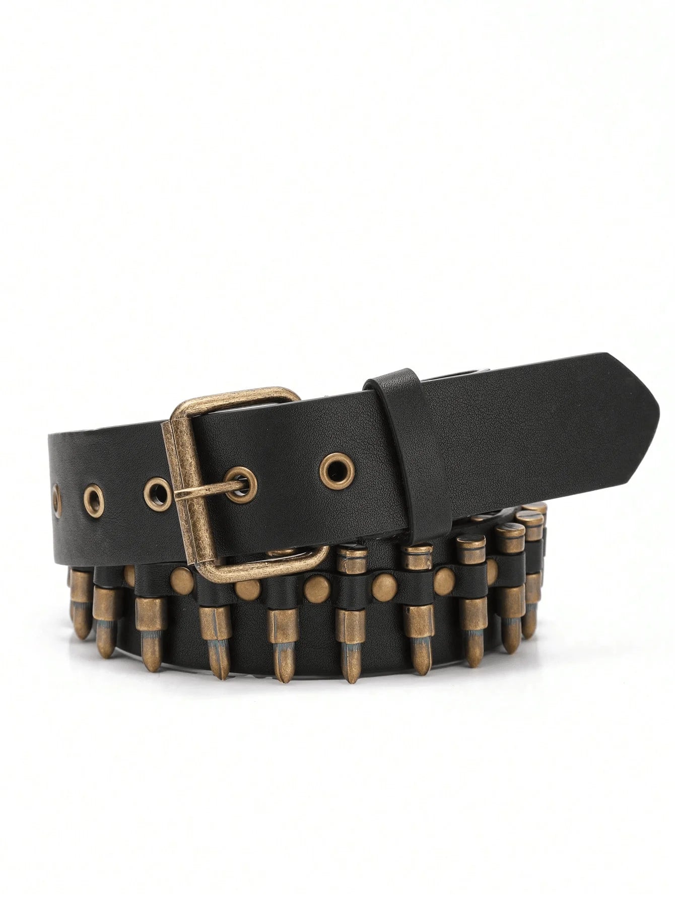 Unisex Punk Rock Y2K Style Belt With Release Buckle Leather