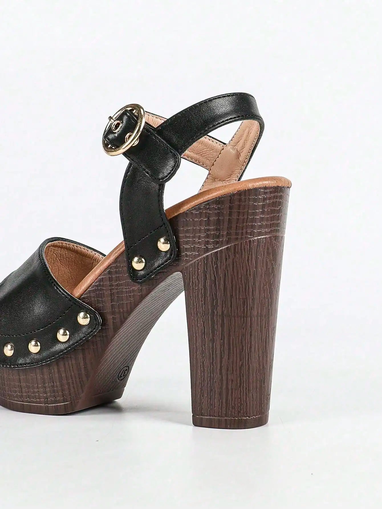 Women's Bold Buckles Studded Wedge Sandals With Platform Heels