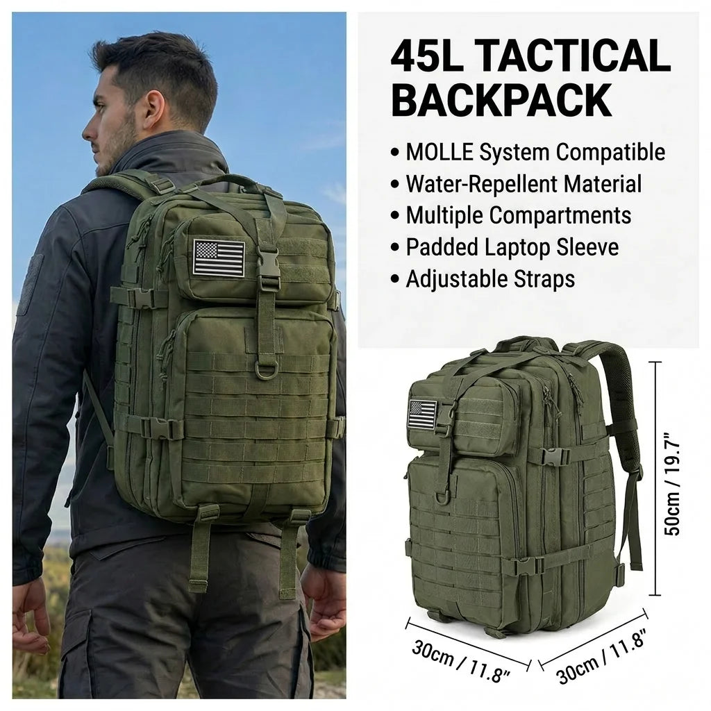 ReFire Gear Tactical Hunting Backpack Molle Webbing And Water Resistance