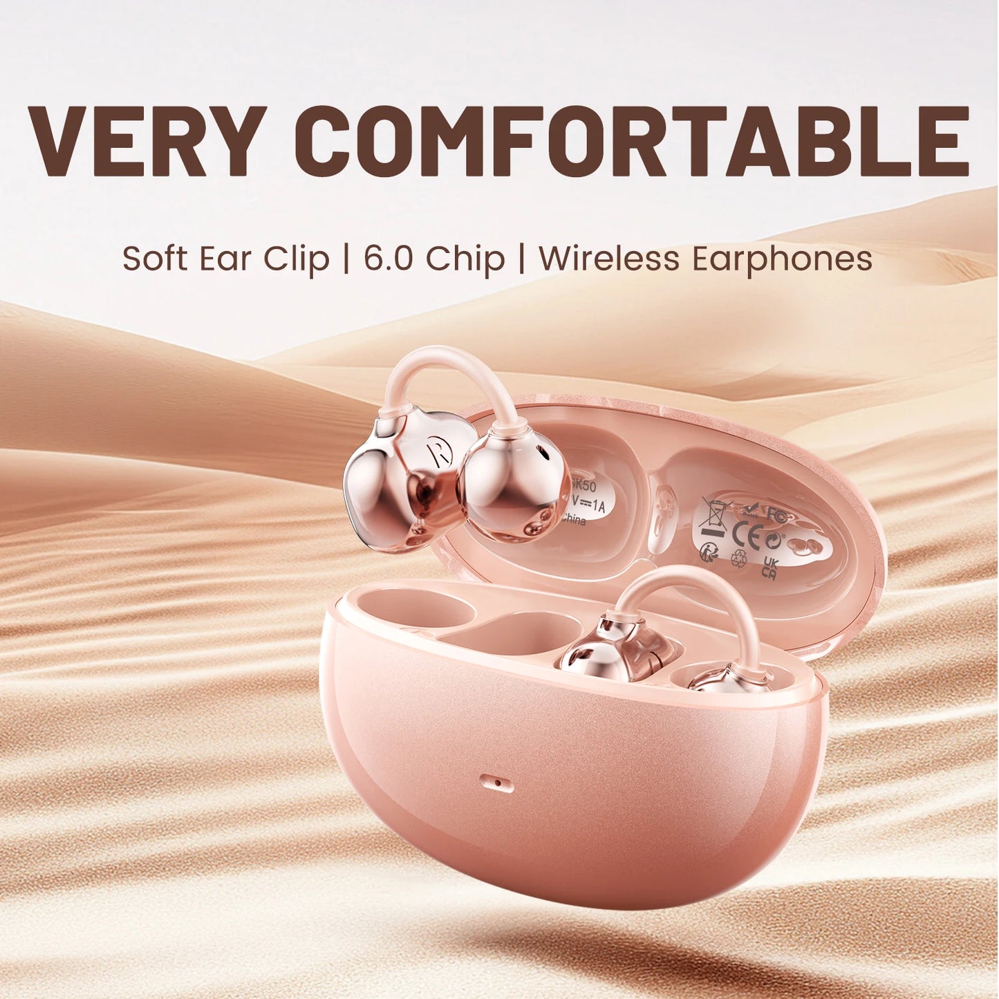 SHUKE Open Ear Clip Wireless Bluetooth Headphones With Microphone