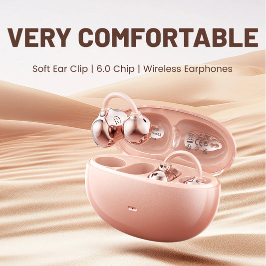 SHUKE Open Ear Clip Wireless Bluetooth Headphones With Microphone